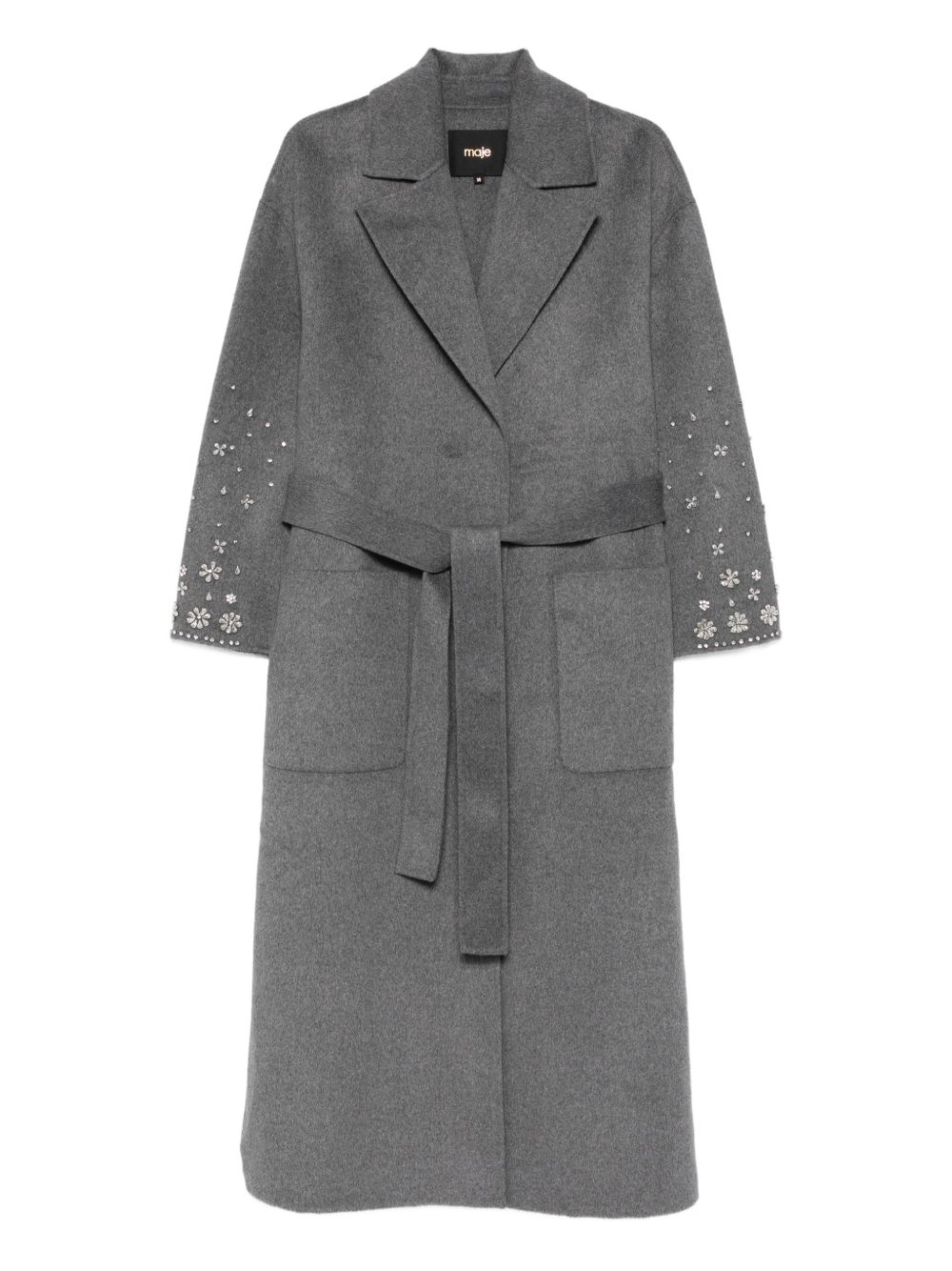 Maje embellished belted coat
