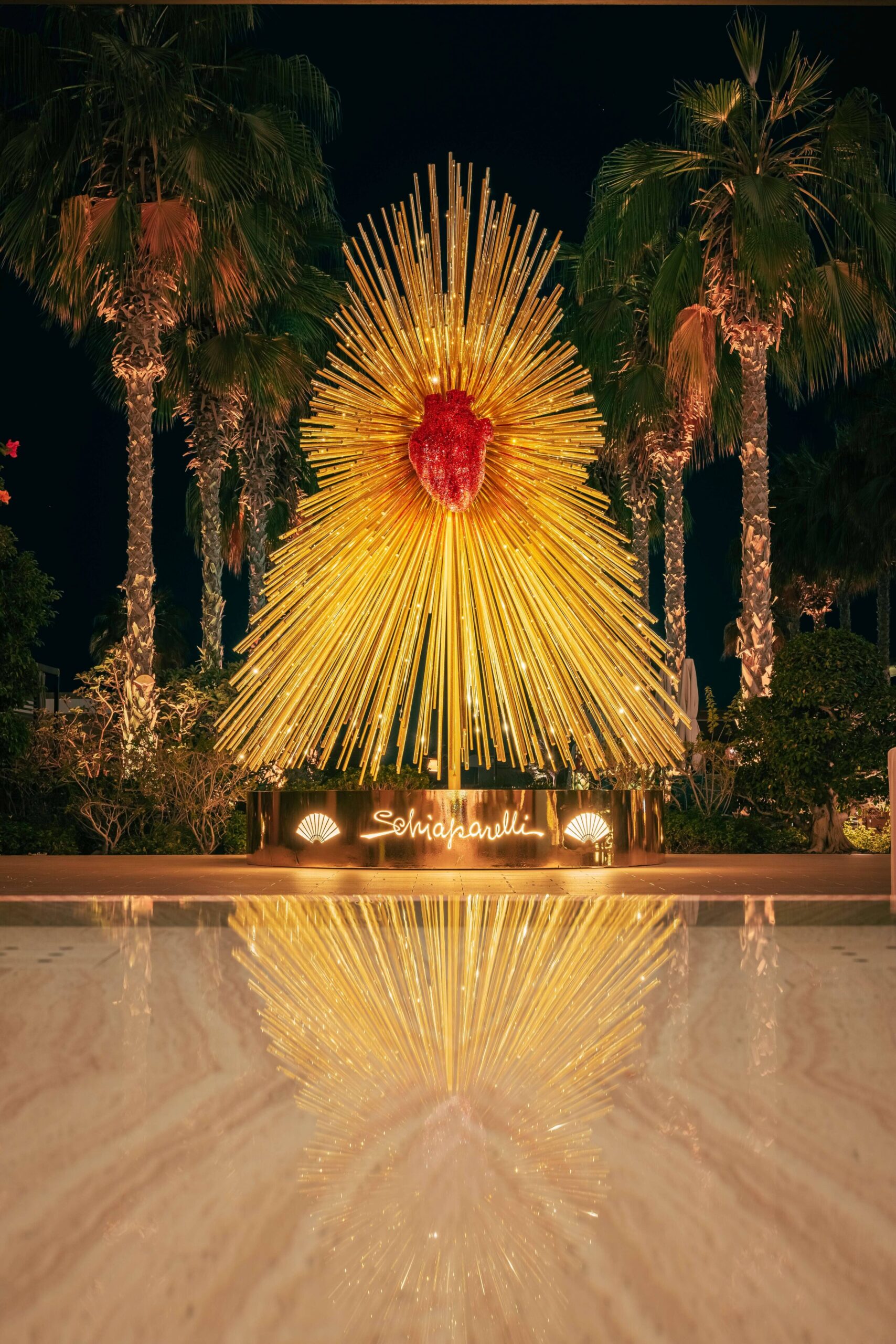 Detail of the Schiaparelli Christmas Tree at Mandarin Oriental Jumeira, Dubai