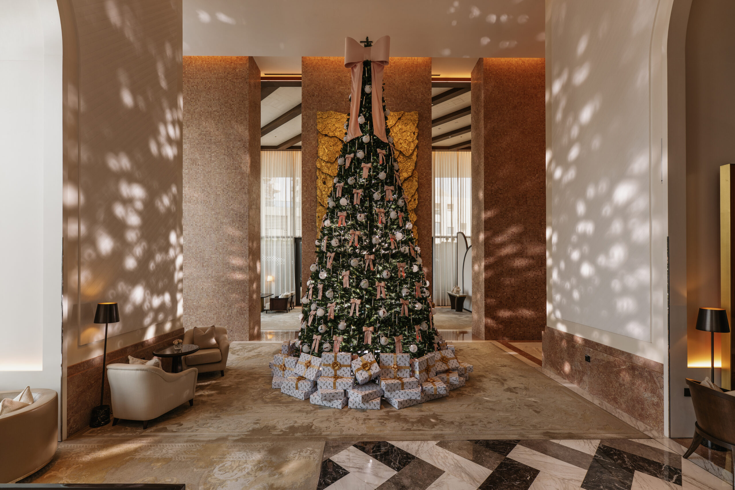Manolo Blahnik Christmas tree at The Lana, Dubai