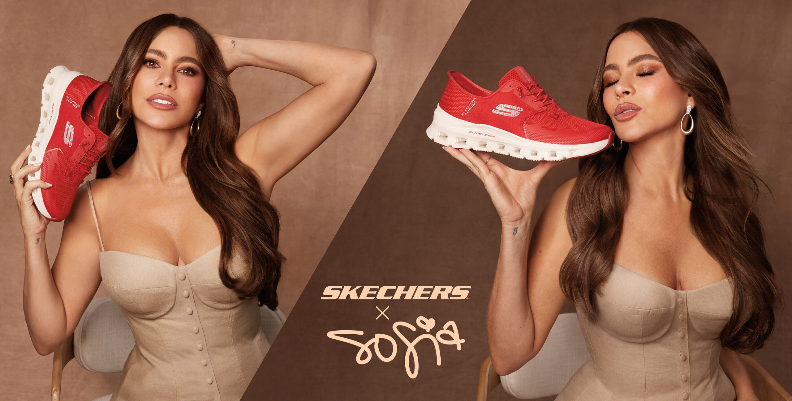 Skechers Slip-ins in red featured in the campaign