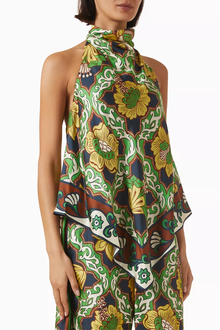 Alemais Liana halterneck top in silk twill