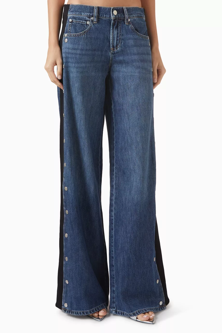 Amazing Snap Jeans in Denim by Alice + Olivia