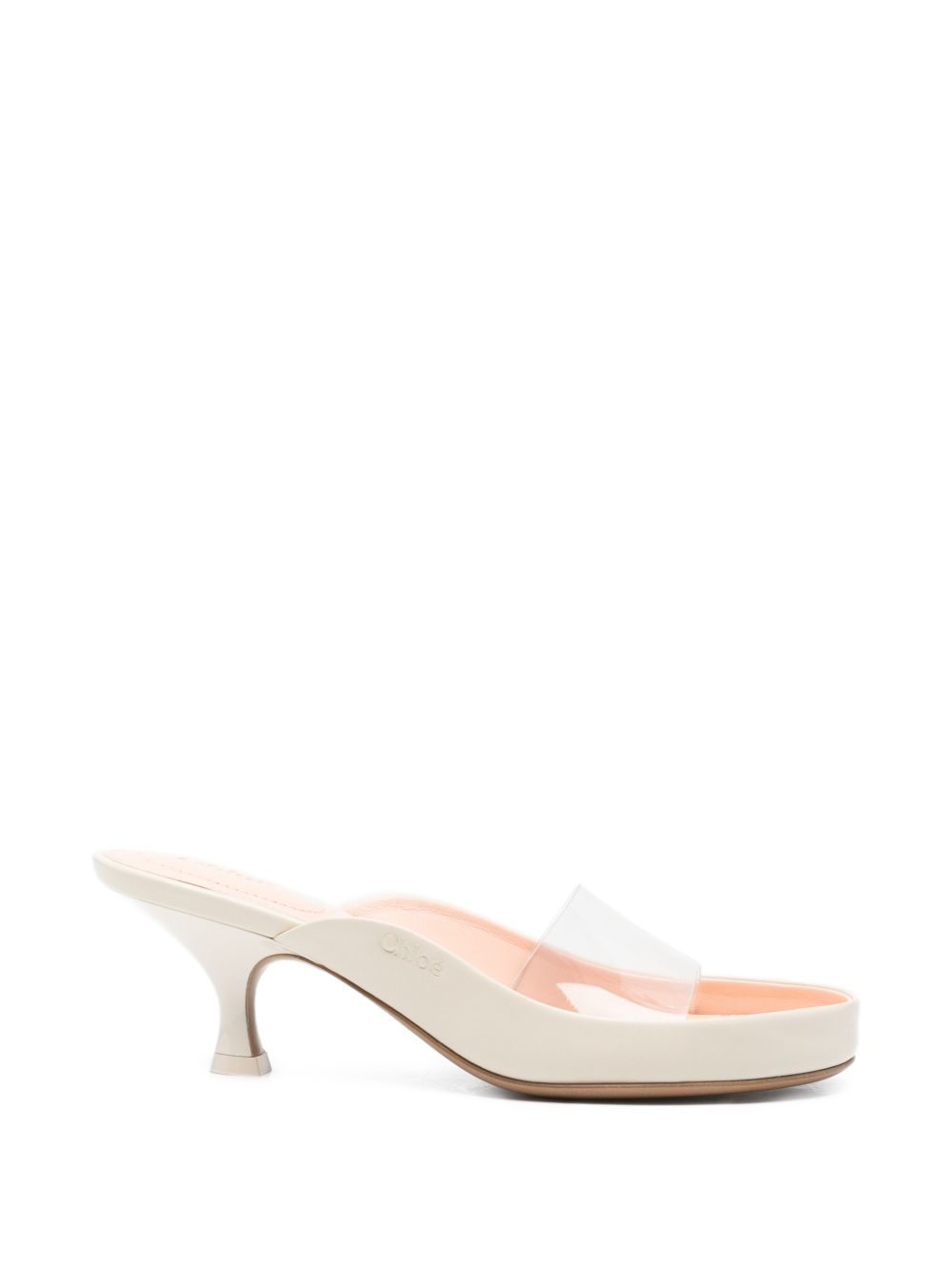 Chloé Junie heeled sandals in a soft neutral shade