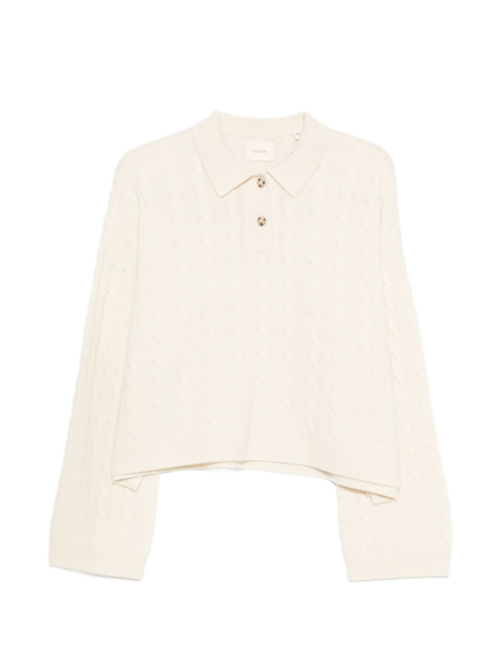 DÔEN Cambridge cable-knit sweater in soft cream