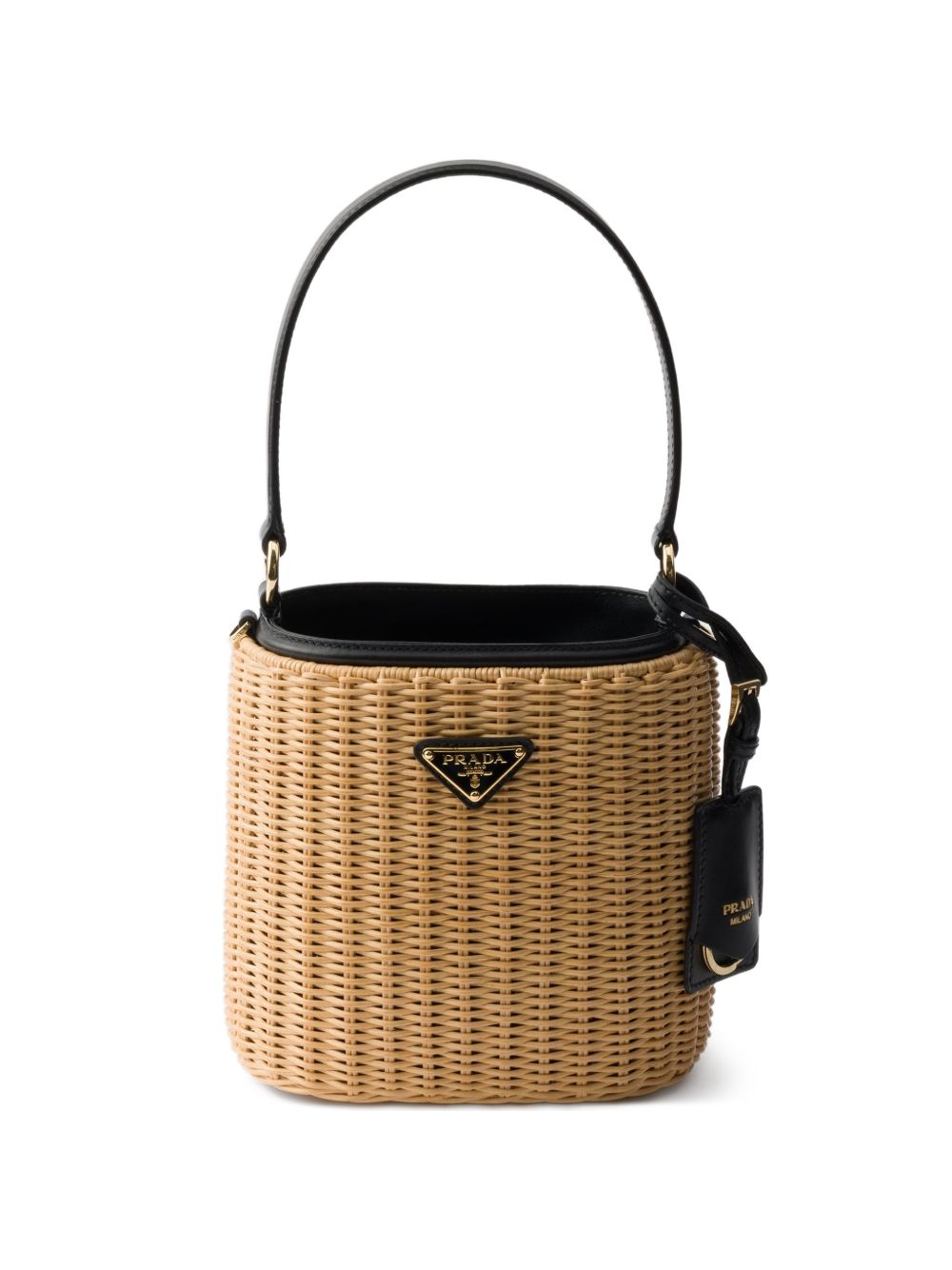 Prada wicker and leather bag