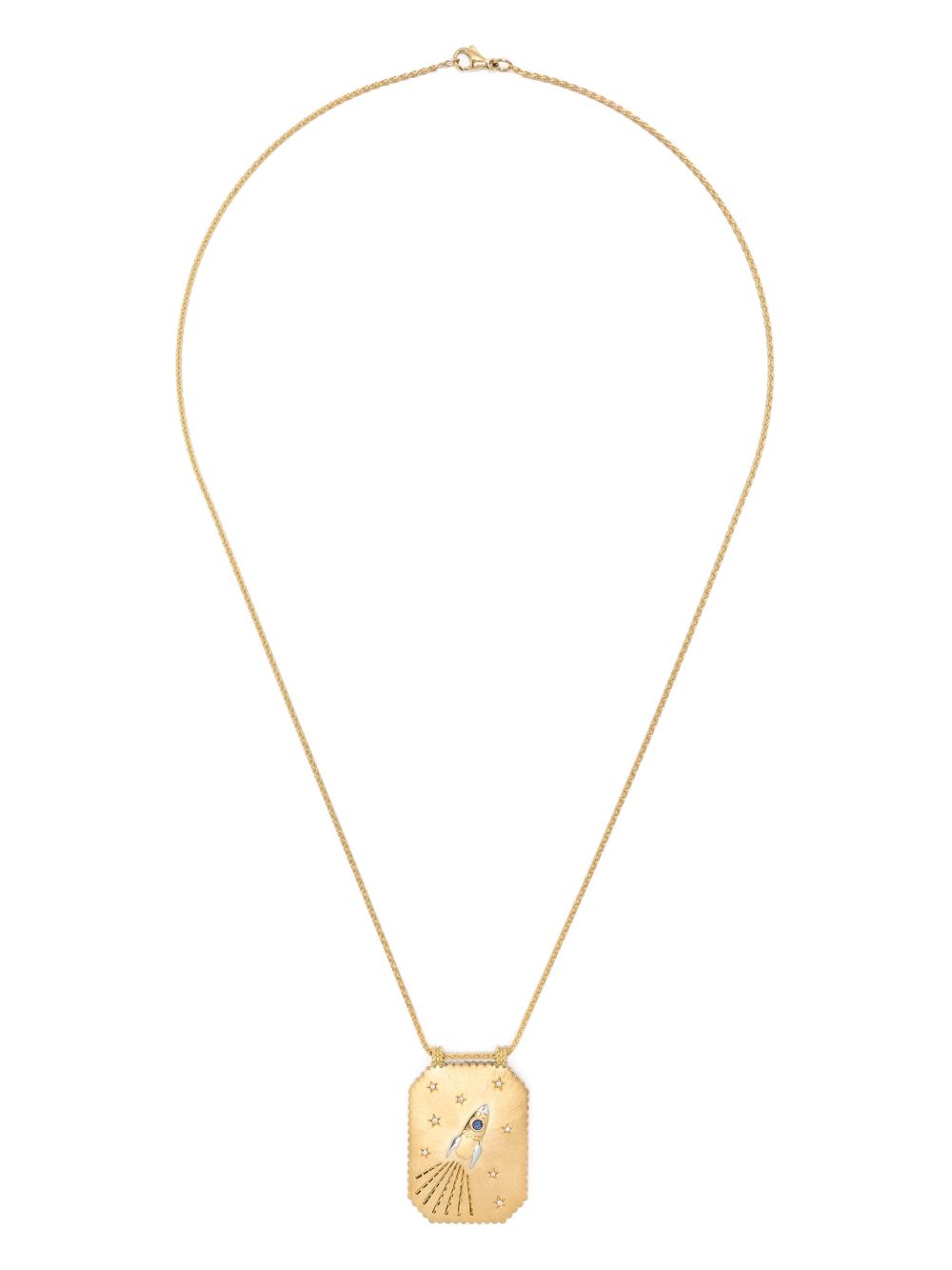 Marie Lichtenberg Love You gold necklace with diamonds and sapphires as luxury Eid gift