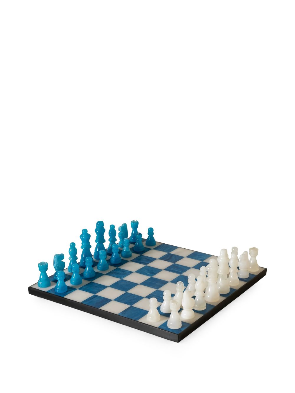 CU I SEEYOU chess set with checkerboard pattern