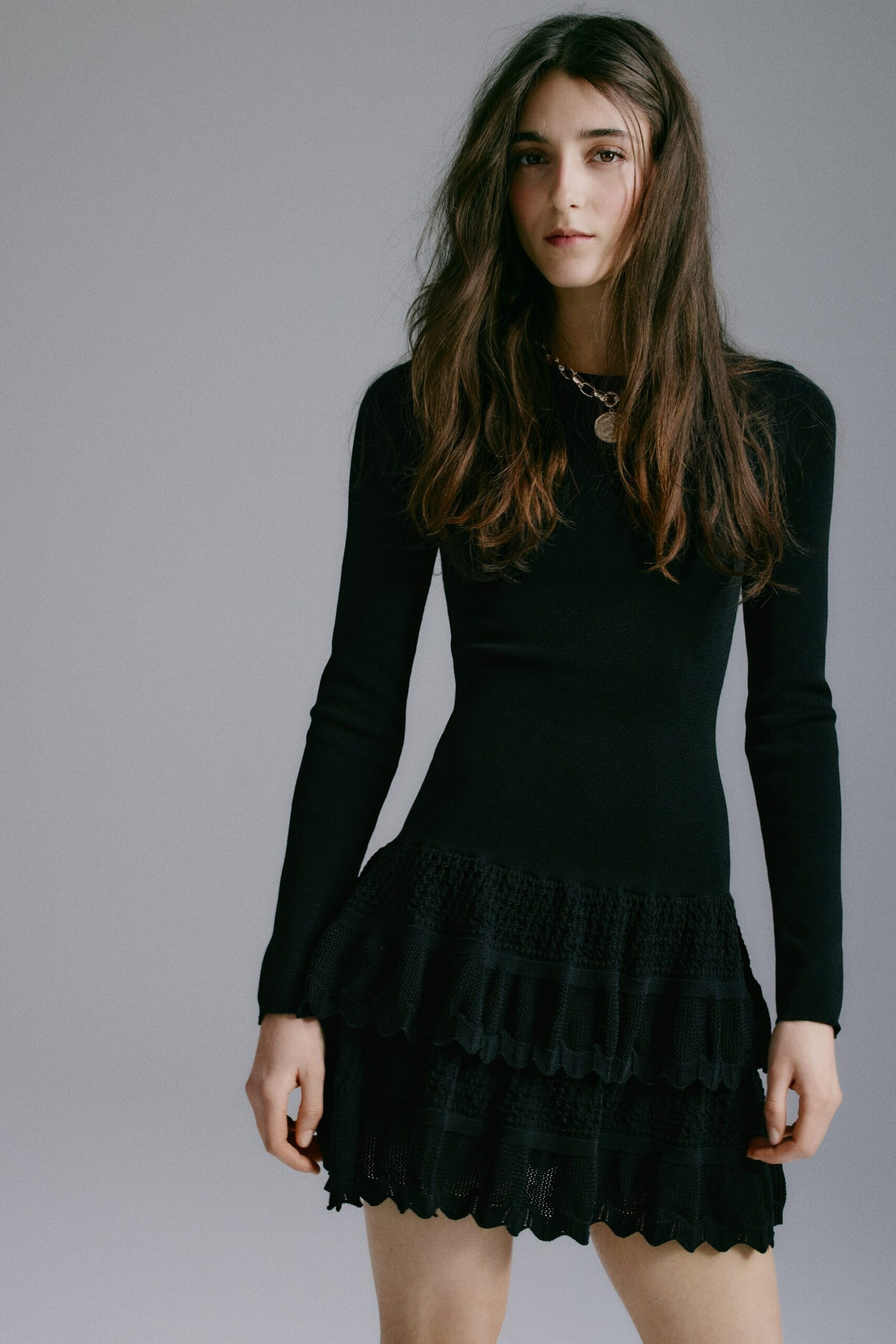 Black tiered-skirt dress H&M AED 90