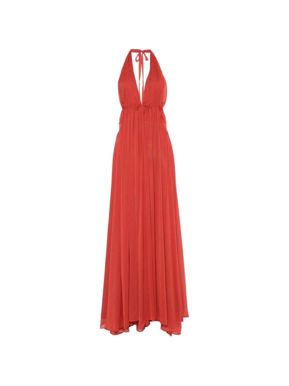 Arcina Ori Florence pleated halterneck maxi dress in green