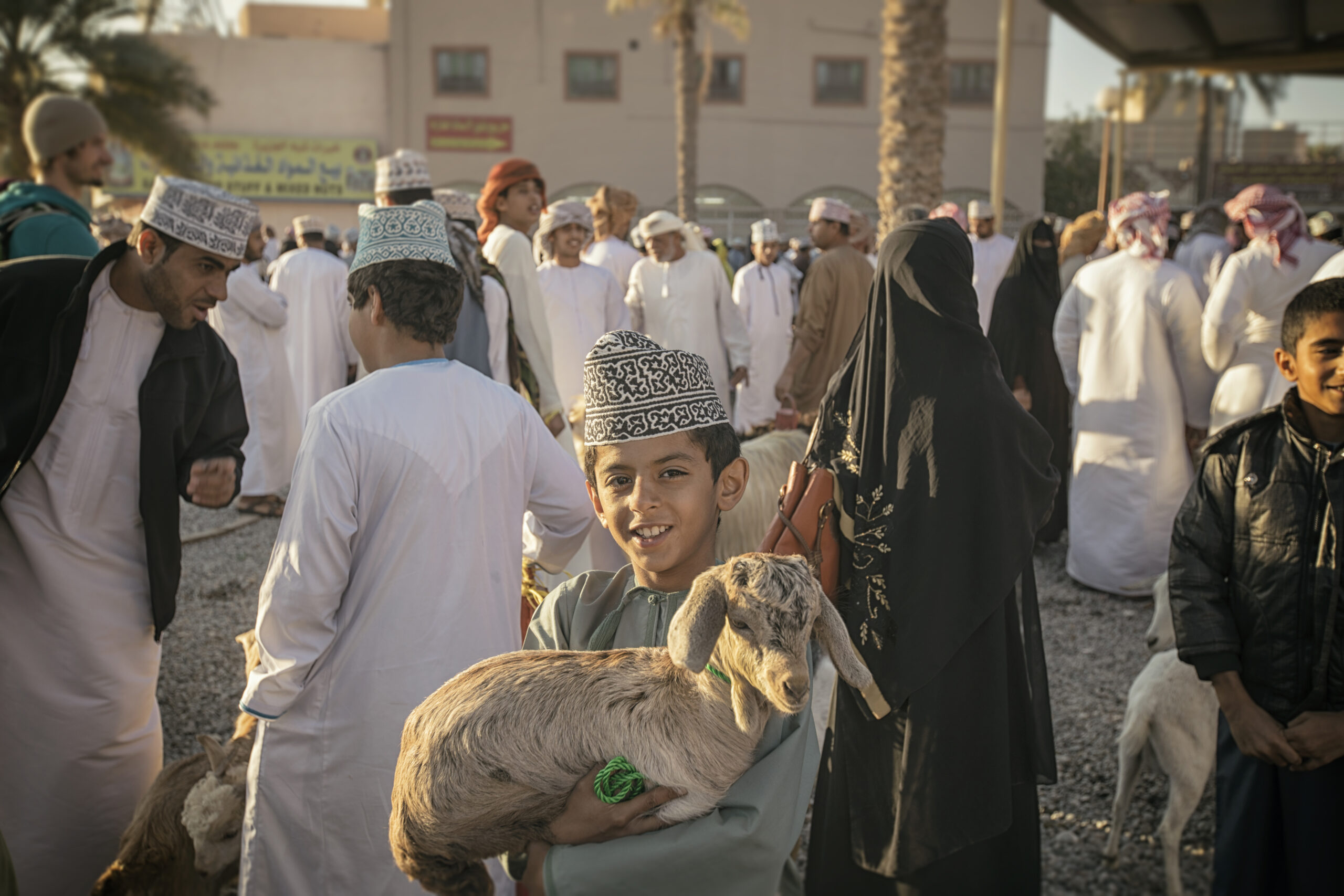 Traditional Nizwa goat market in Oman