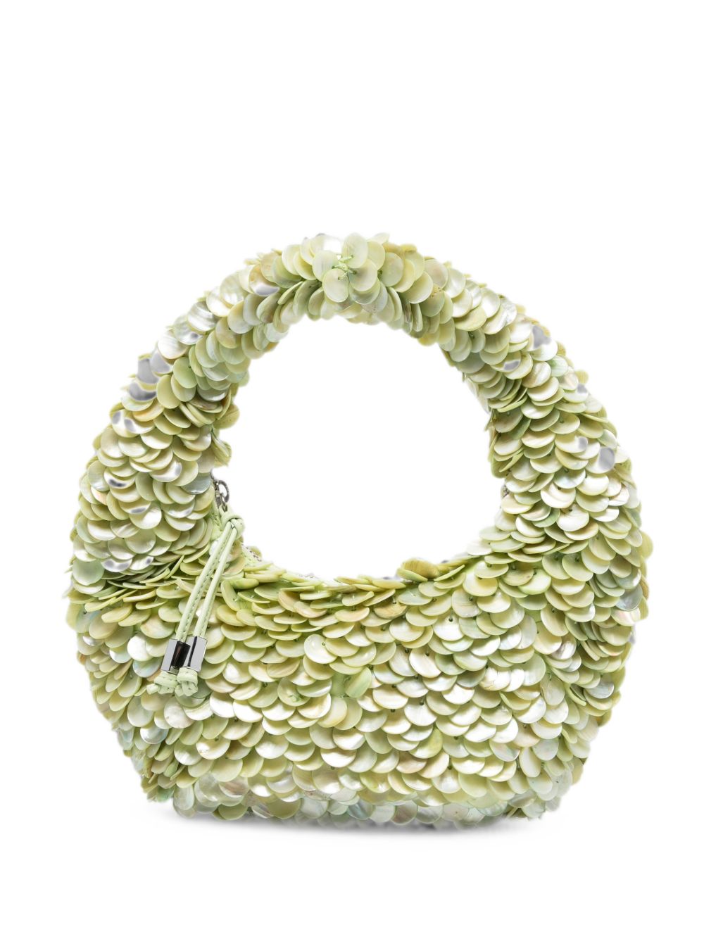 STAUD sequined tote bag in white and gold for summer evening outfits