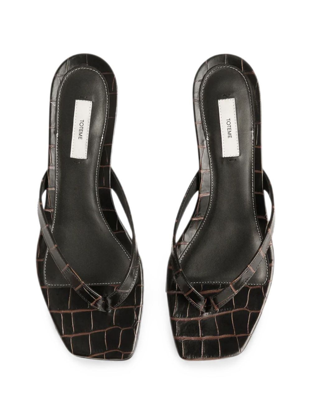 TOTEME kitten heel sandals with crocodile effect for summer 2026