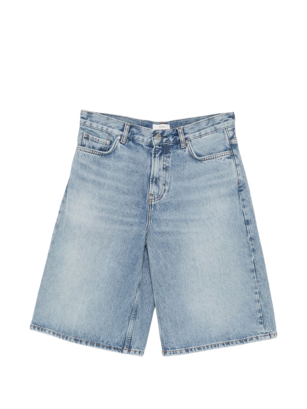 TOTEME knee-length board denim shorts in dark blue