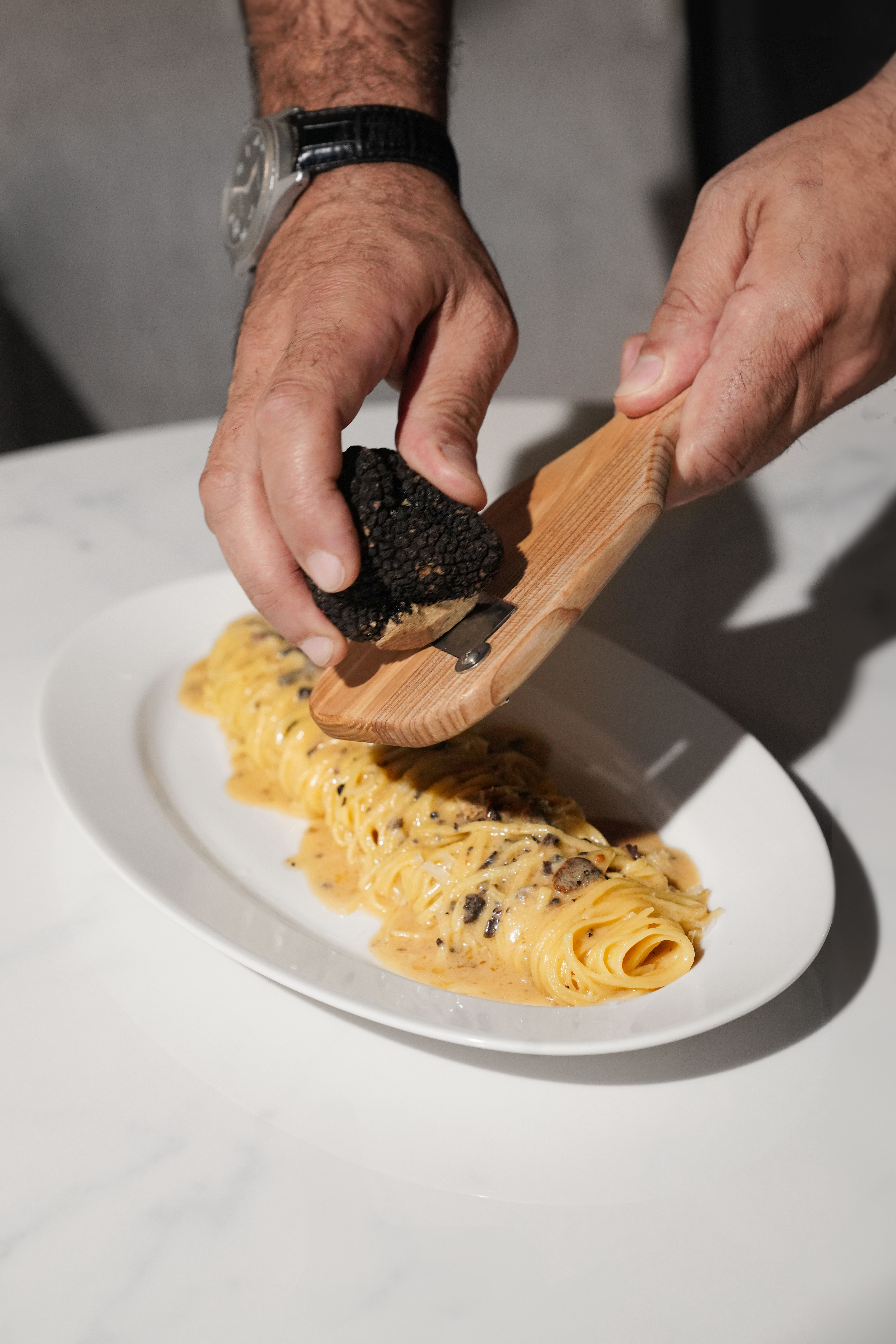 Italian pasta with truffle at Lunarossa Dubai