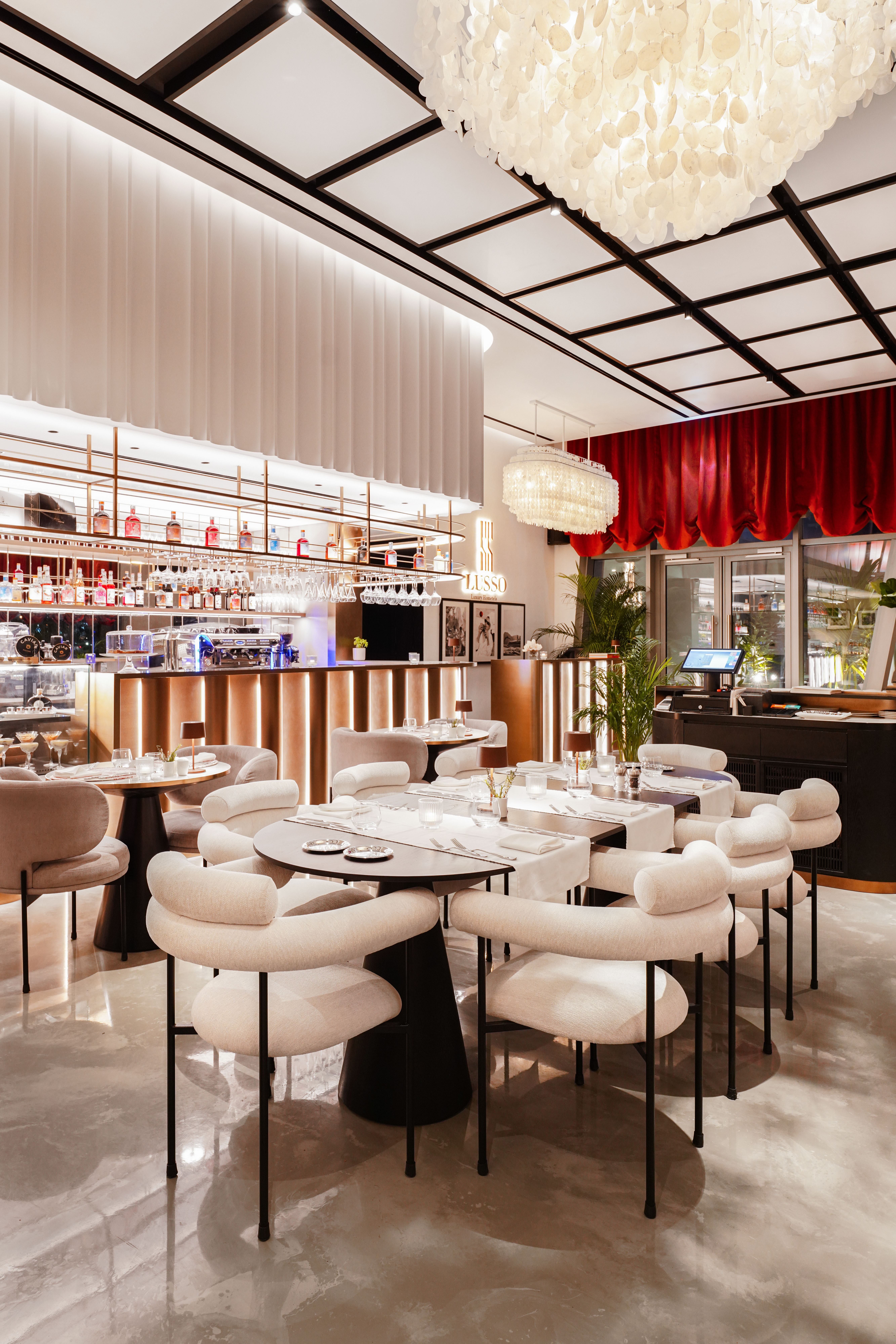 Lunarossa Dubai restaurant interior in Business Bay