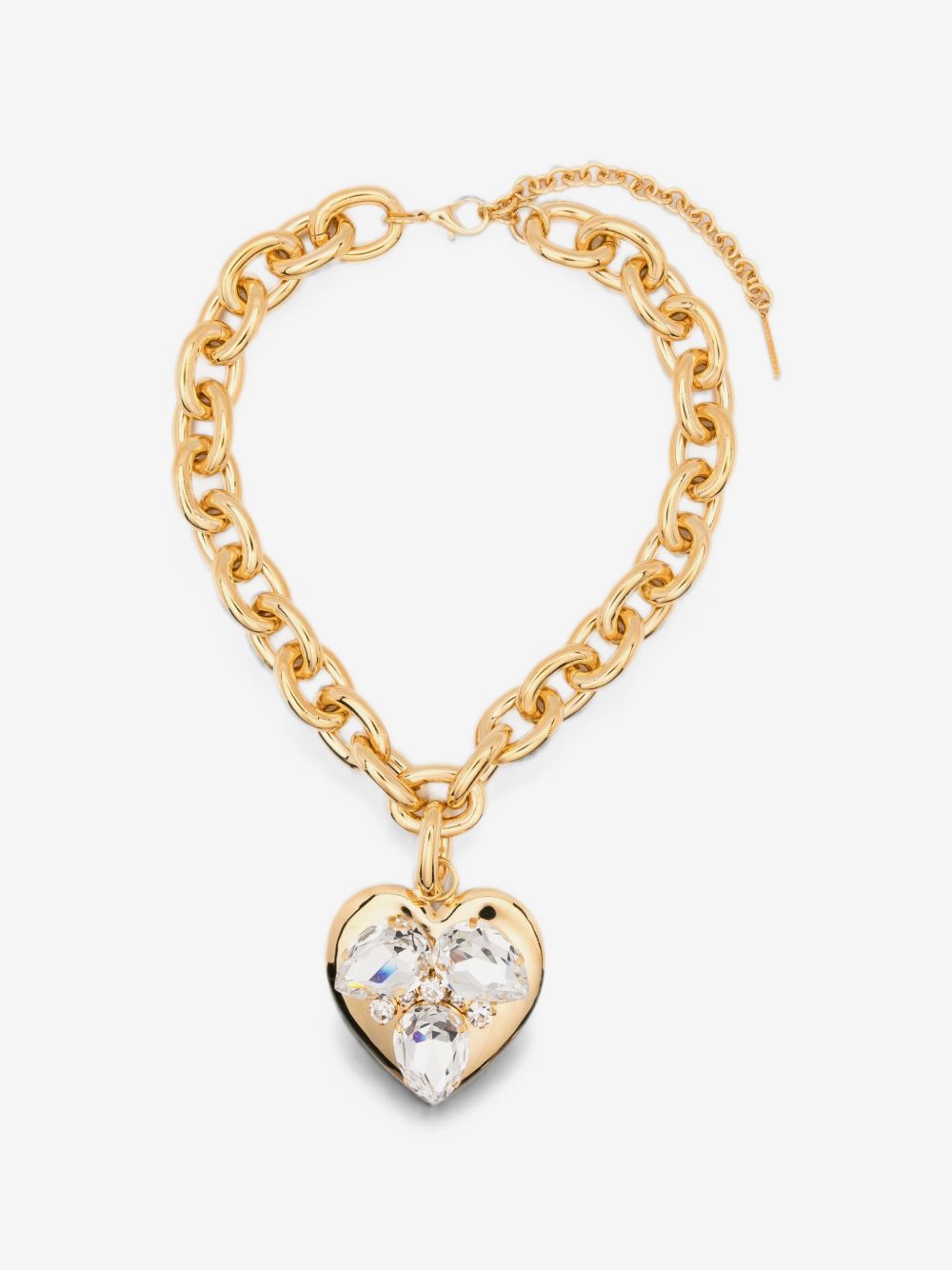 Alessandra Rich crystal embellished heart pendant necklace