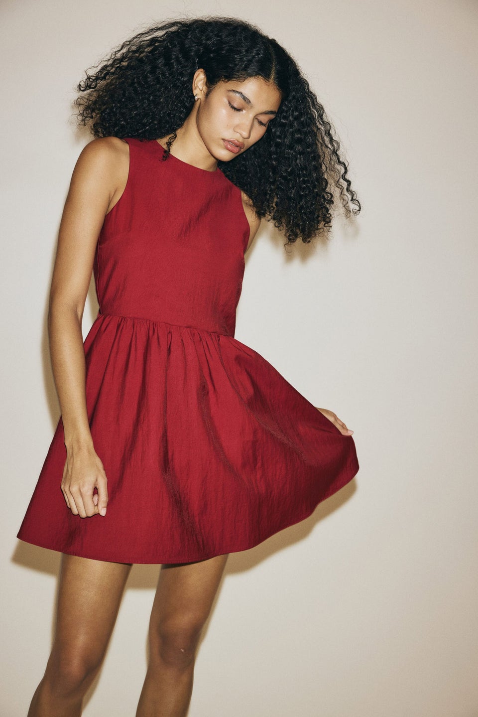 Dark red bow-back dress from H&M AED 105