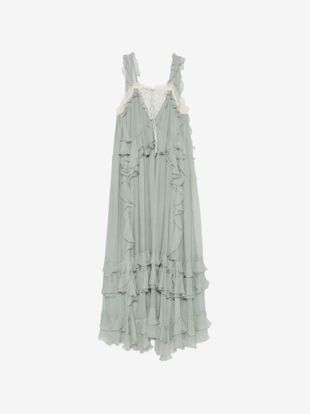 Chloé ruffled silk mousseline maxi dress luxury designer fashion