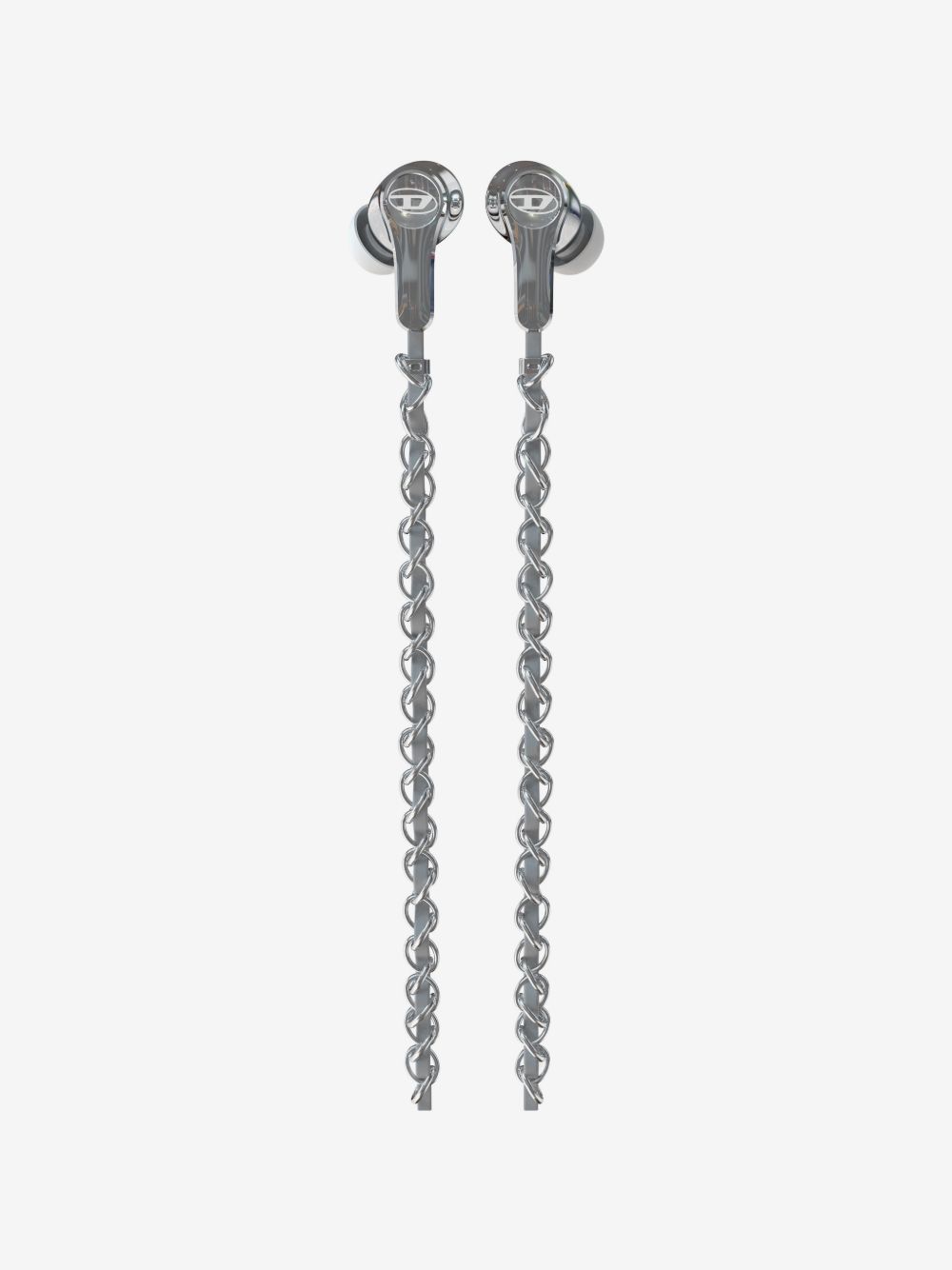 Diesel wired USB-C earphones with silver chain detailing