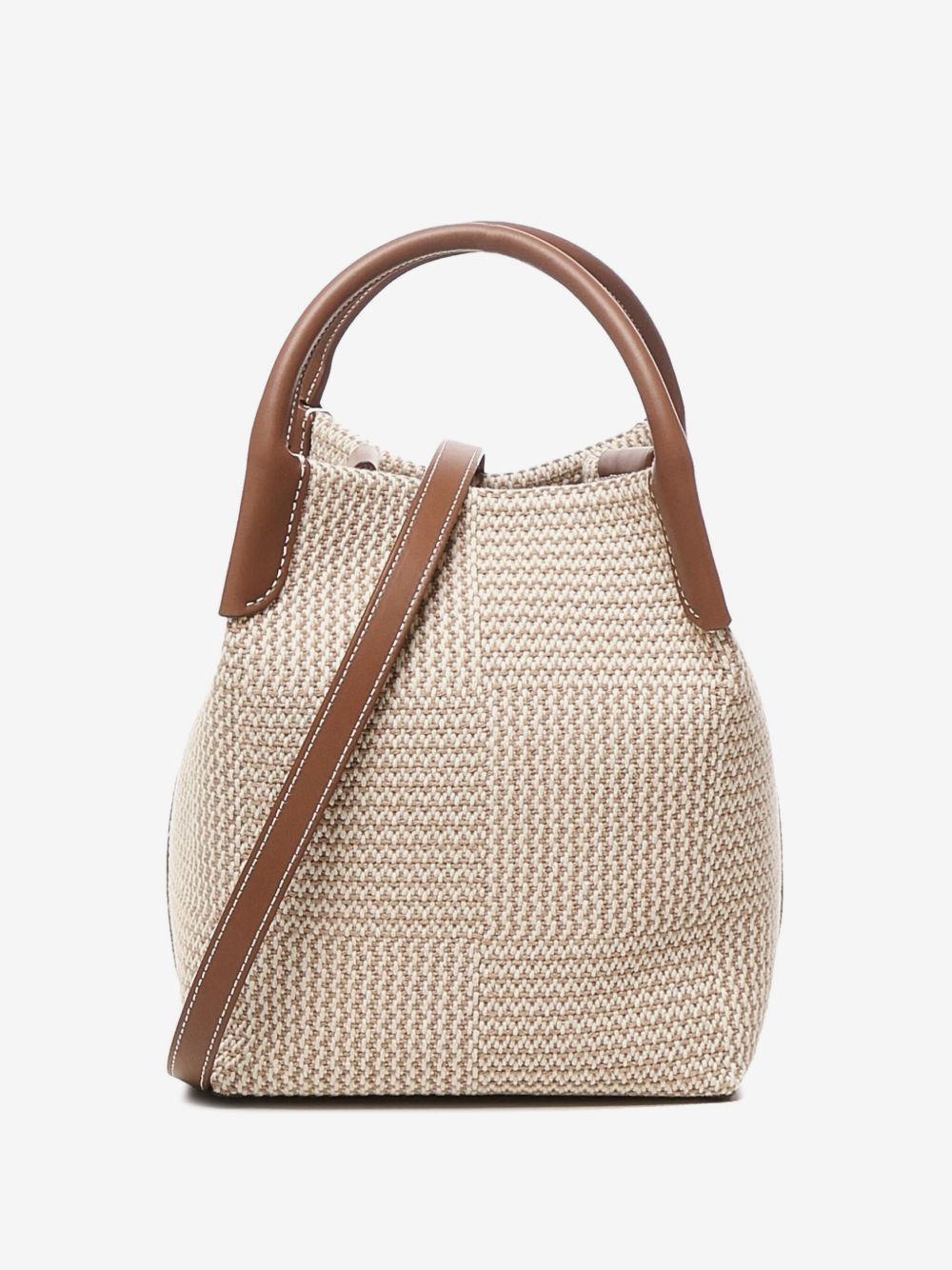 Loro Piana mini woven tote bag with leather trim