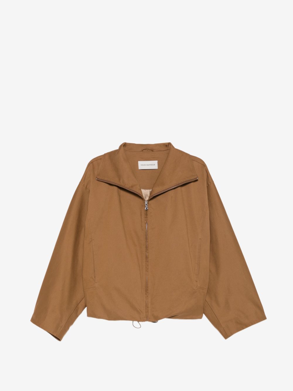 Brown Nour Hammour François jacket with zip fastening