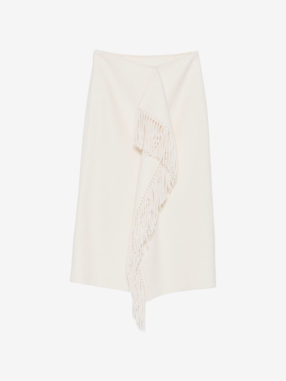 Röhe ivory fringed midi skirt