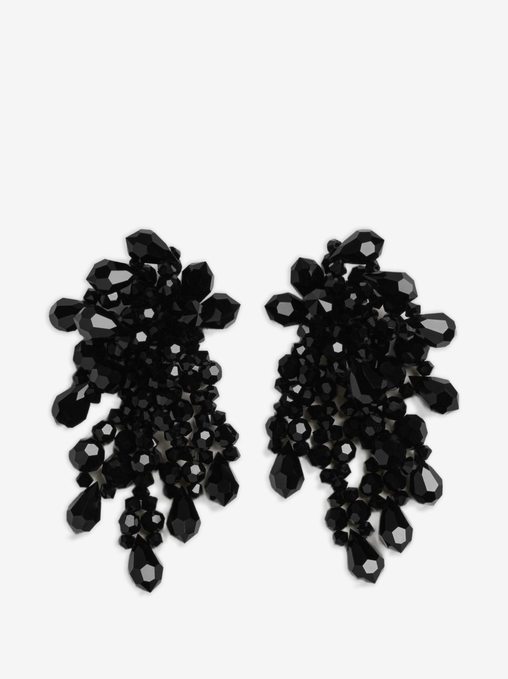 Simone Rocha Wilted Chandelier black crystal earrings luxury jewellery