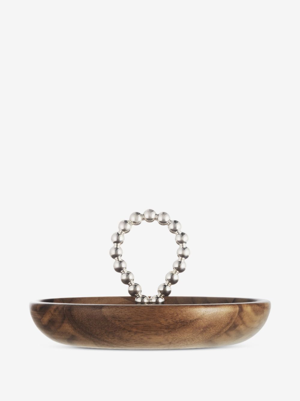 Christofle walnut bowl with beaded handle