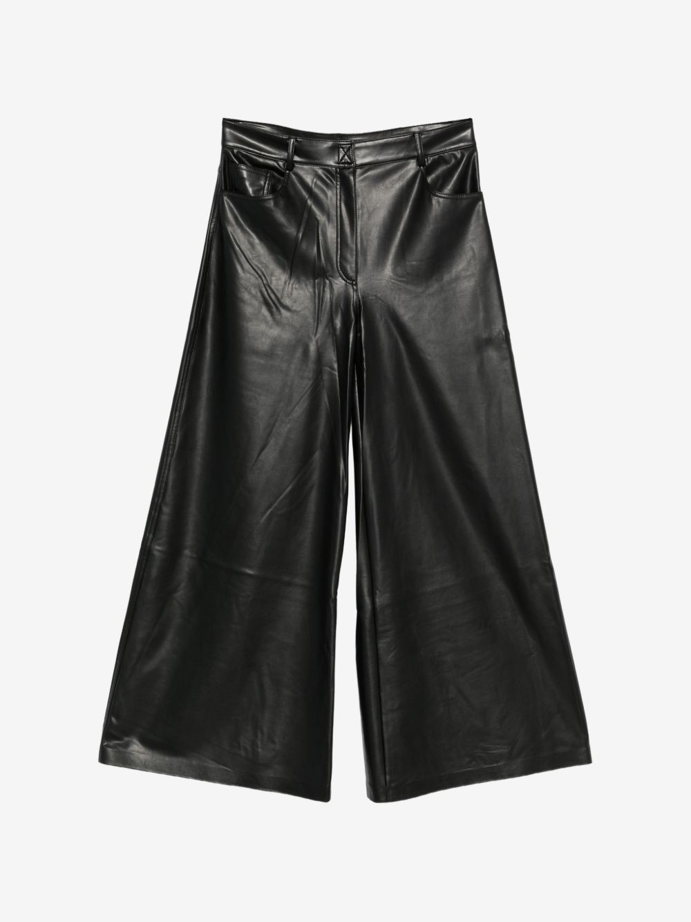 Norma Kamali oversized faux-leather jeans selected for the TBM new-season fashion edit
