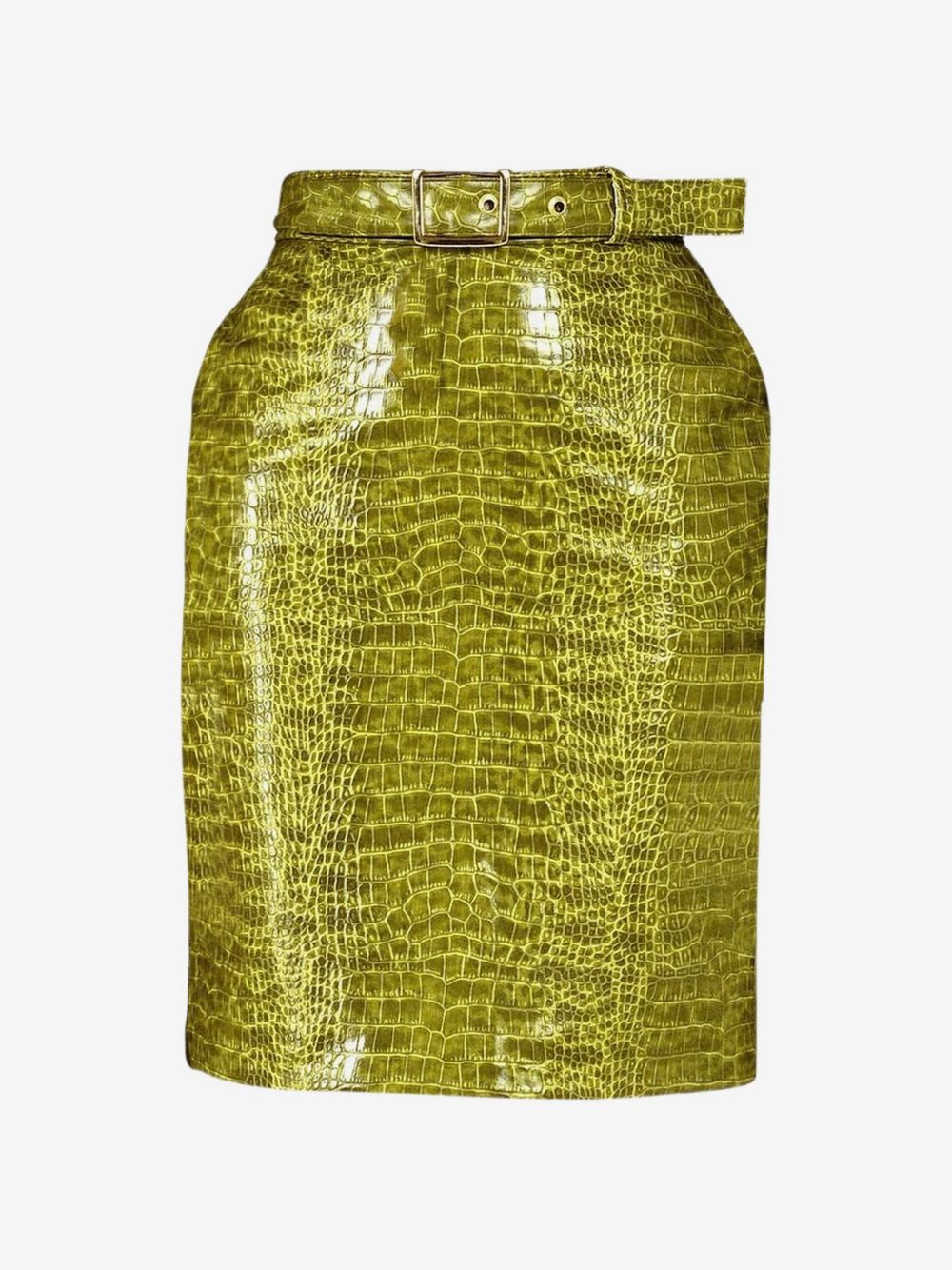Rowen Rose croc-effect mini skirt