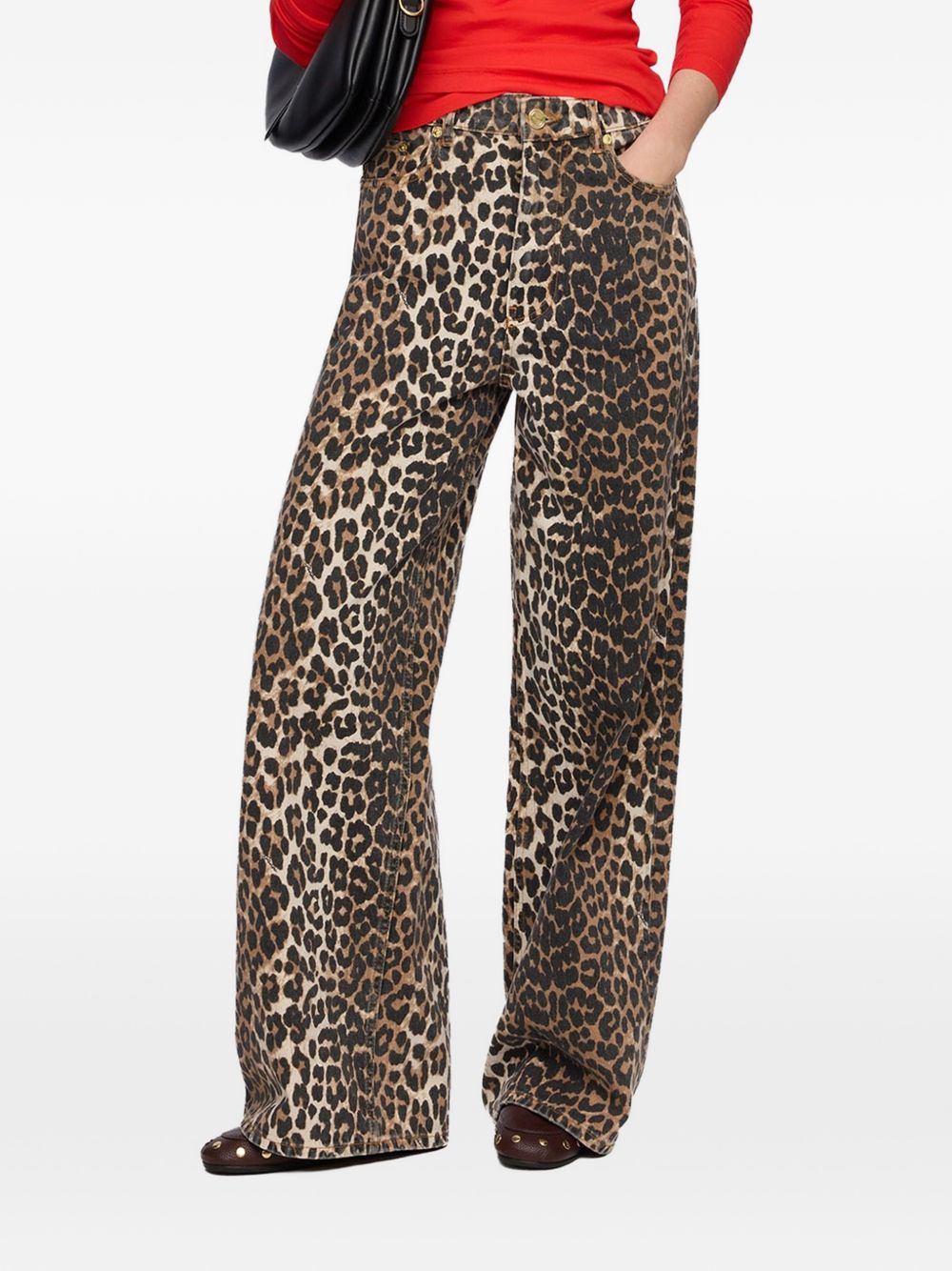 GANNI Lari leopard-print jeans at FARFETCH