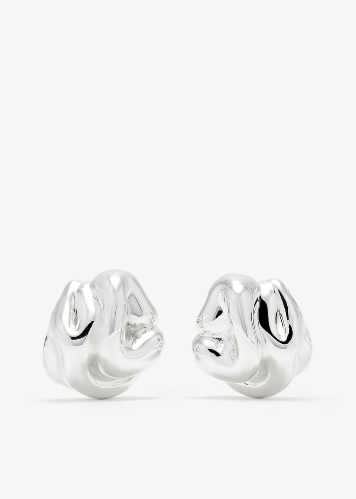 Completedworks Knoll abstract sculptural silver earrings