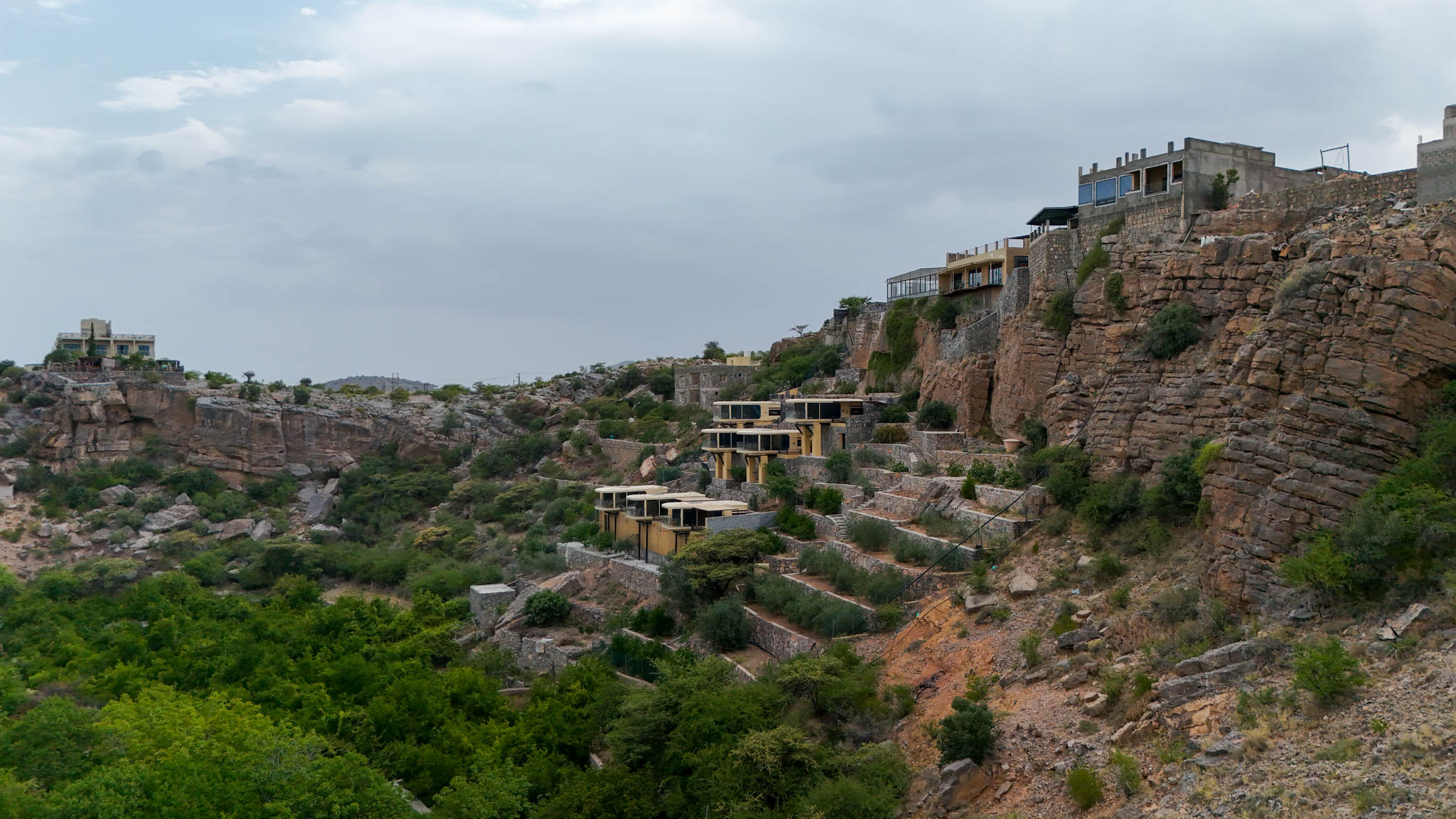 Aloevera DCamp surrounded by the Jebel Akhdar mountain landscape