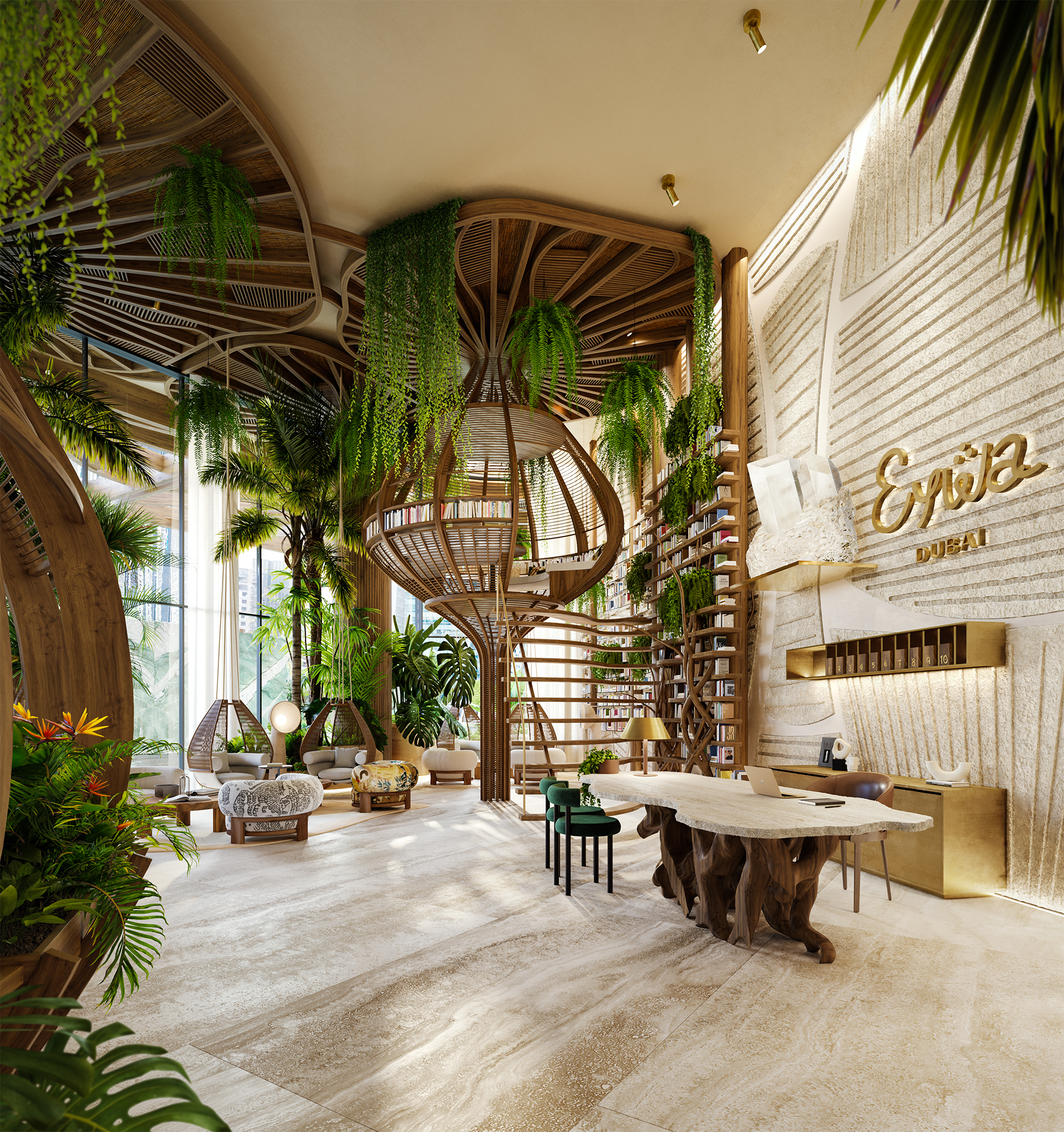 EYWA Tree of Life lobby interior rendering