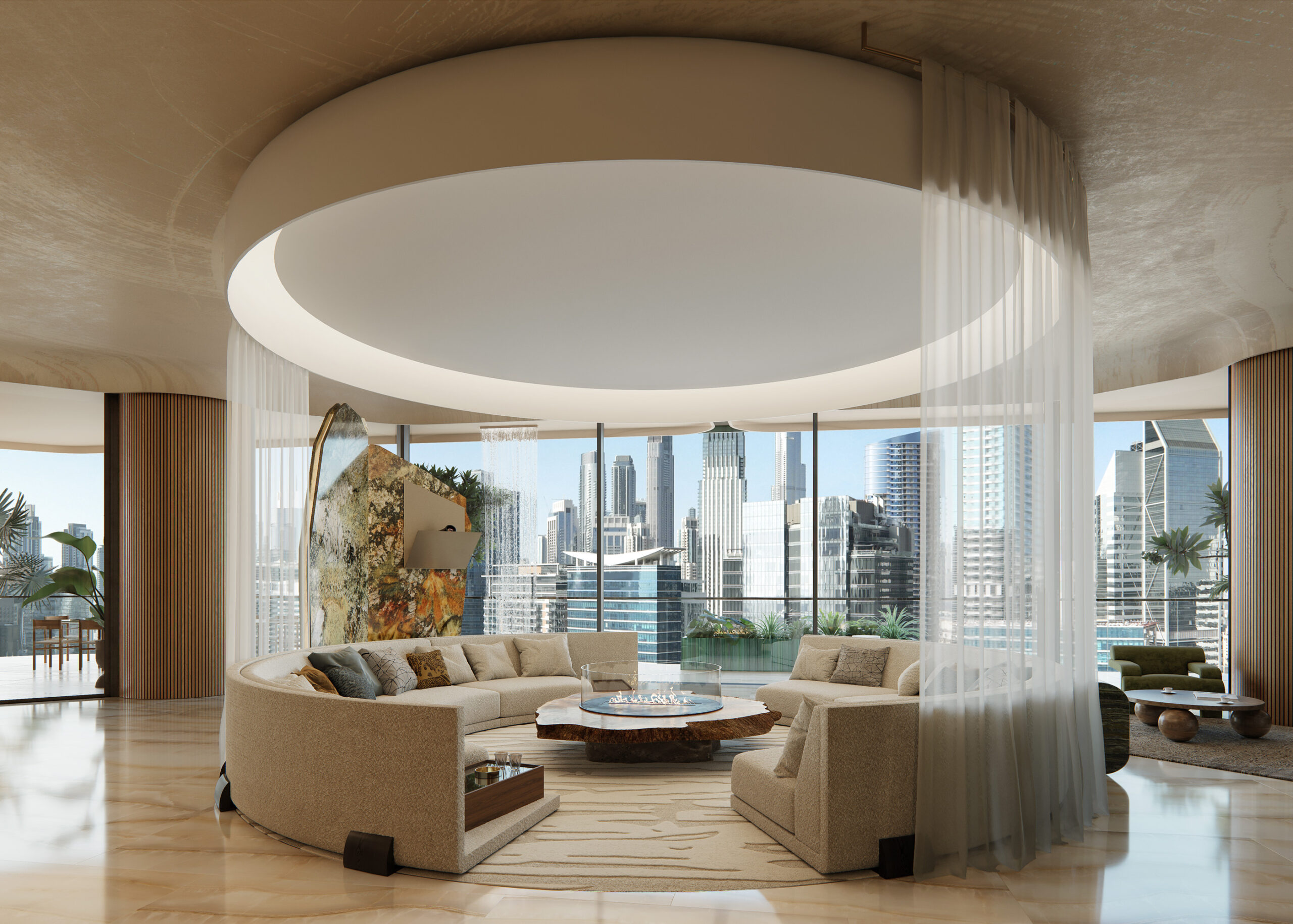 EYWA Tree of Life — penthouse living room visualisation