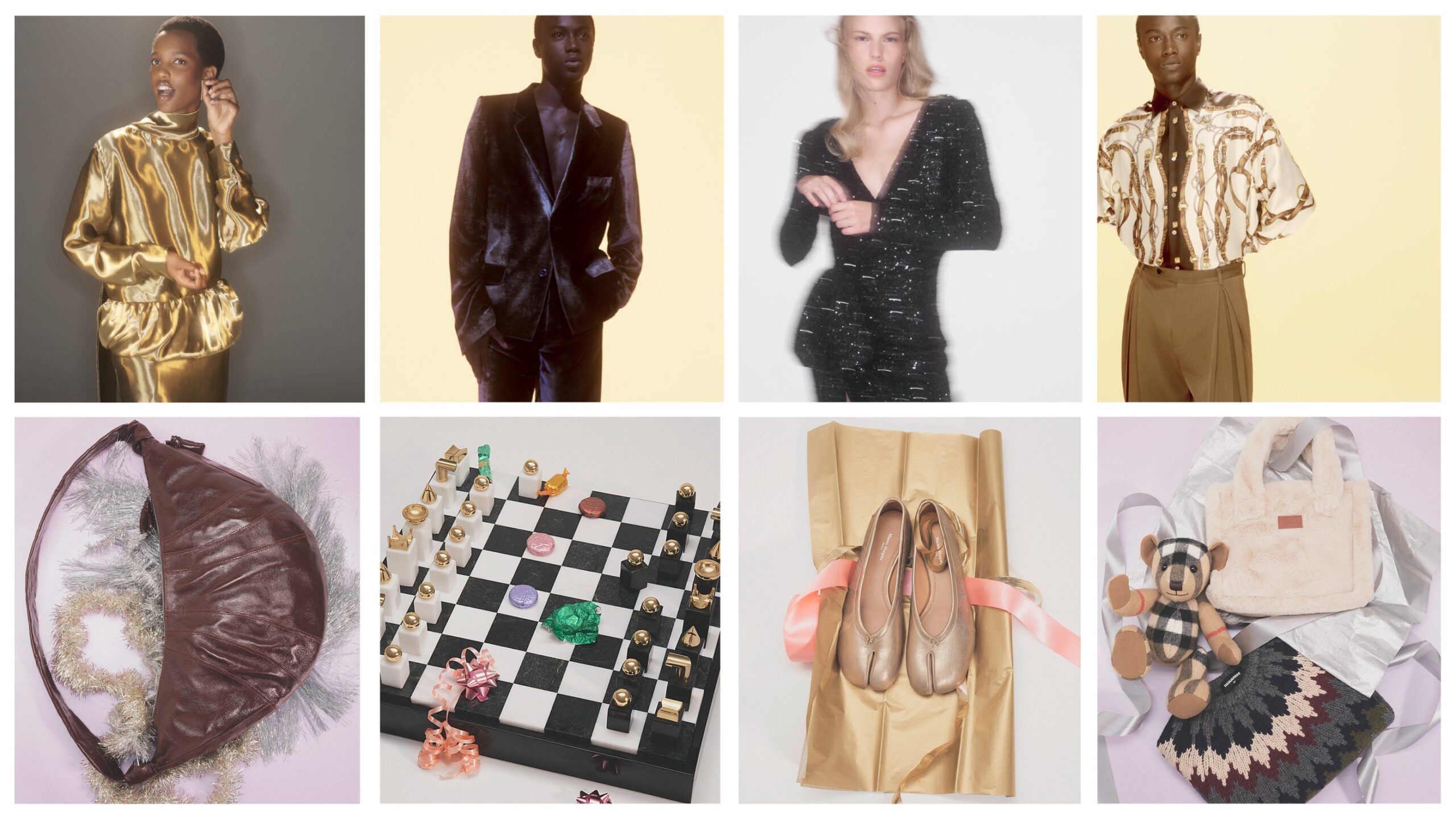 FARFETCH Holiday Campaign 2026 featuring partywear portraits and curated luxury gifts