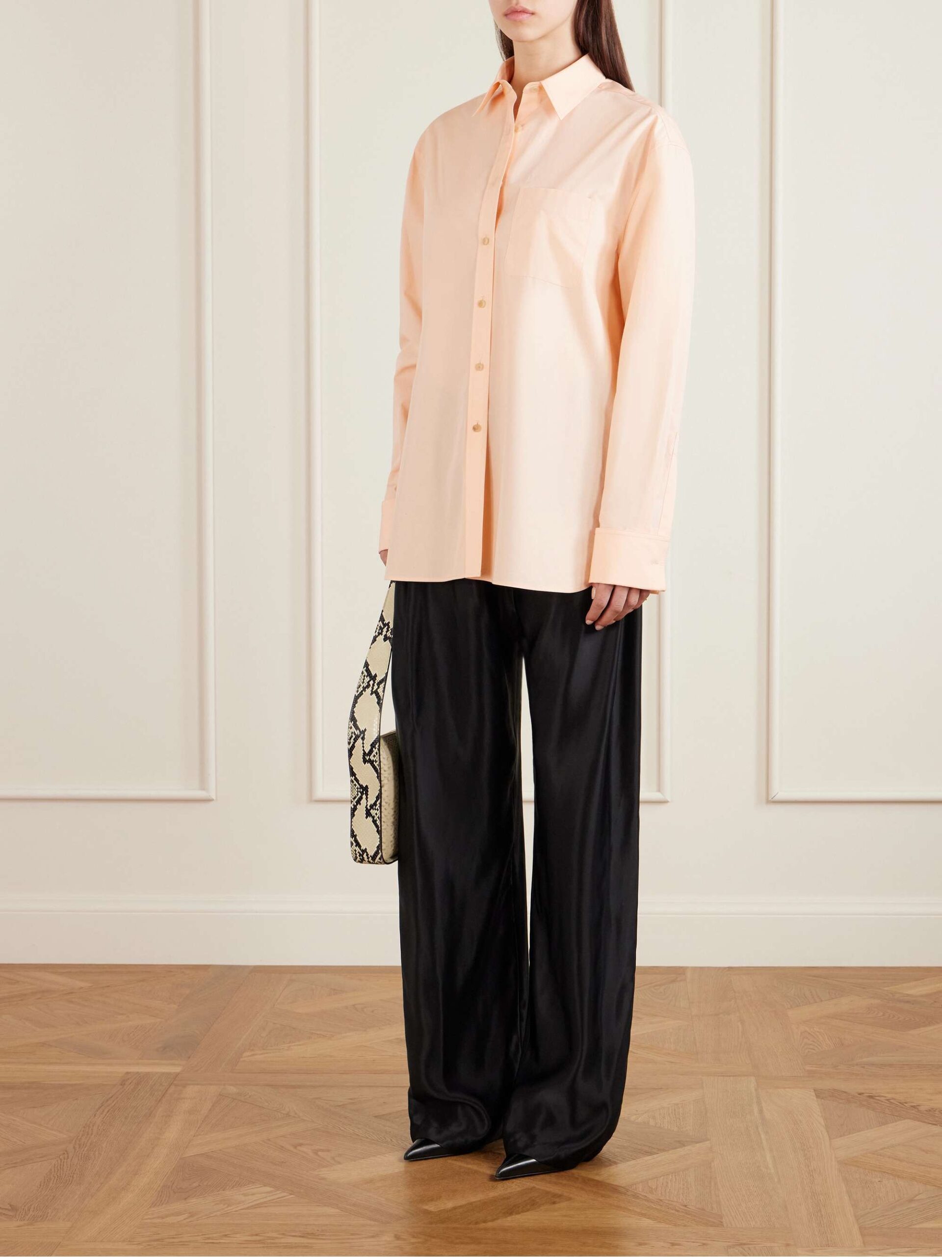 KHAITE Newton cotton shirt, additional styling view