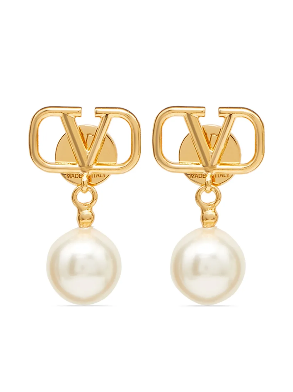 Valentino Garavani VLogo Signature gold-tone earrings with Swarovski pearls