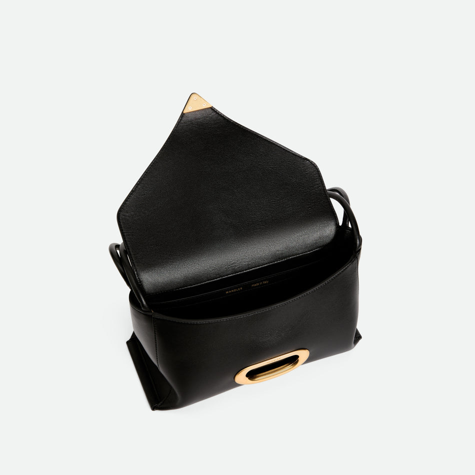 WANDLER Veneto Black Leather Bag — product and styling photograph 5