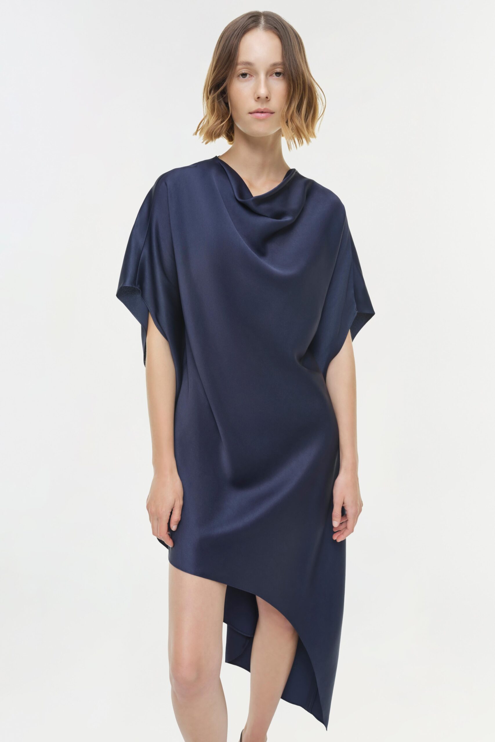 SIMKHAI Sadia Asymmetric Mini Dress — product and styling photograph 3