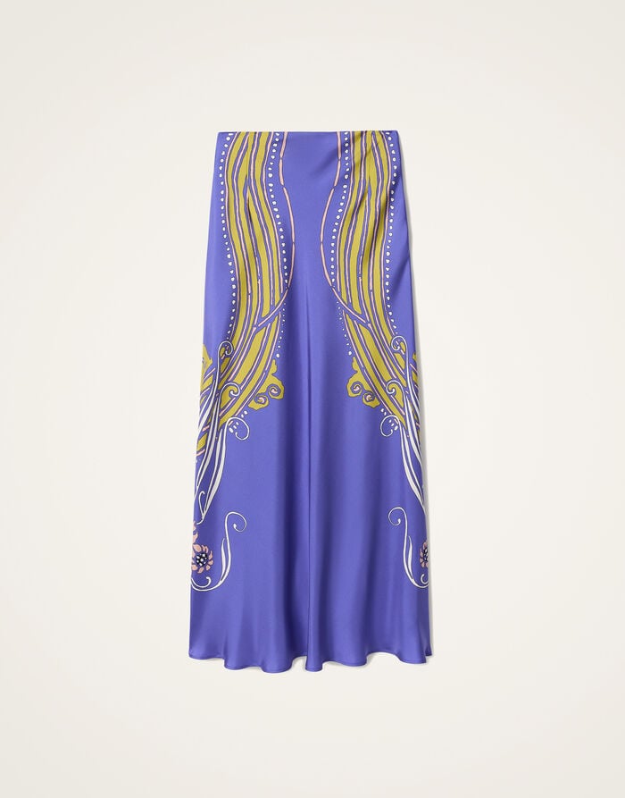 LA DOUBLEJ Sleek Skirt in Atlantis Print — product and styling photograph 4