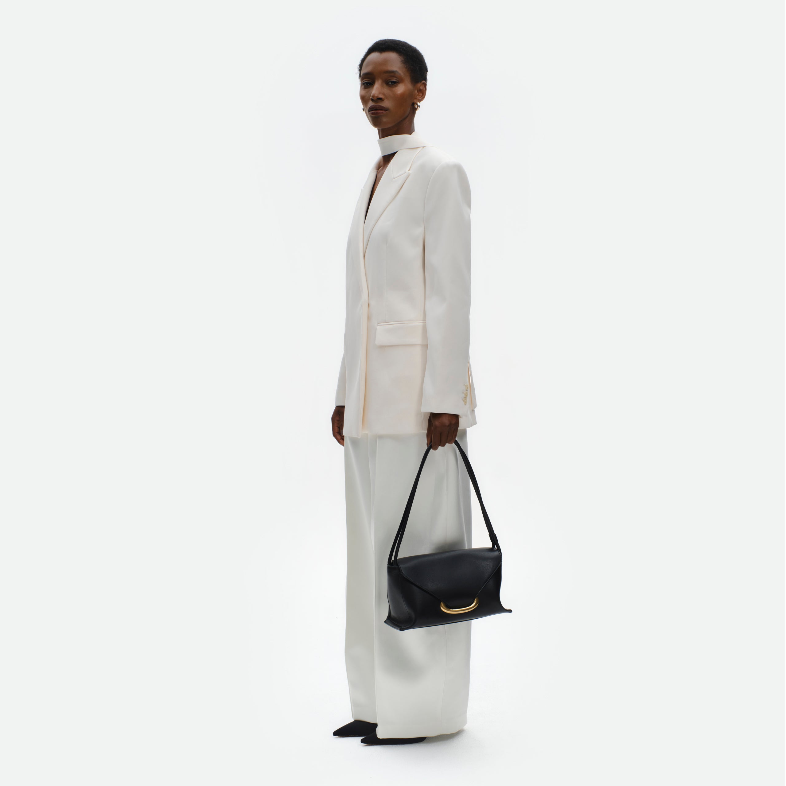 WANDLER Veneto Black Leather Bag — product and styling photograph 2