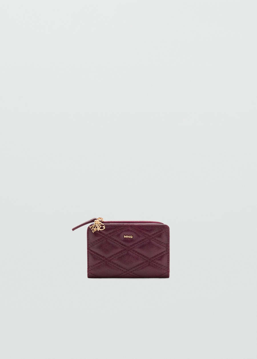 Mango UAE cherry quilted leather-effect wallet AED 75
