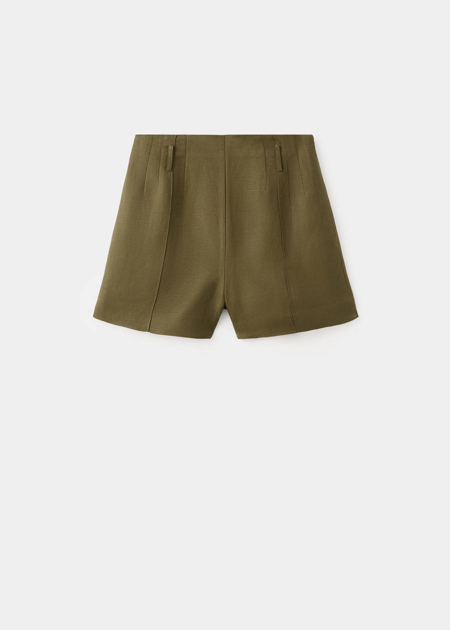 Mango UAE khaki high-waist linen shorts AED 99