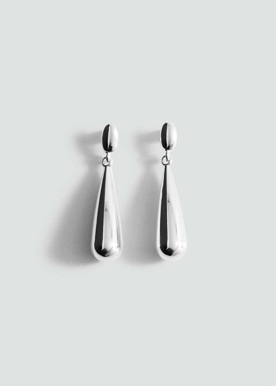 Mango UAE silver-tone sculptural drop earrings AED 99