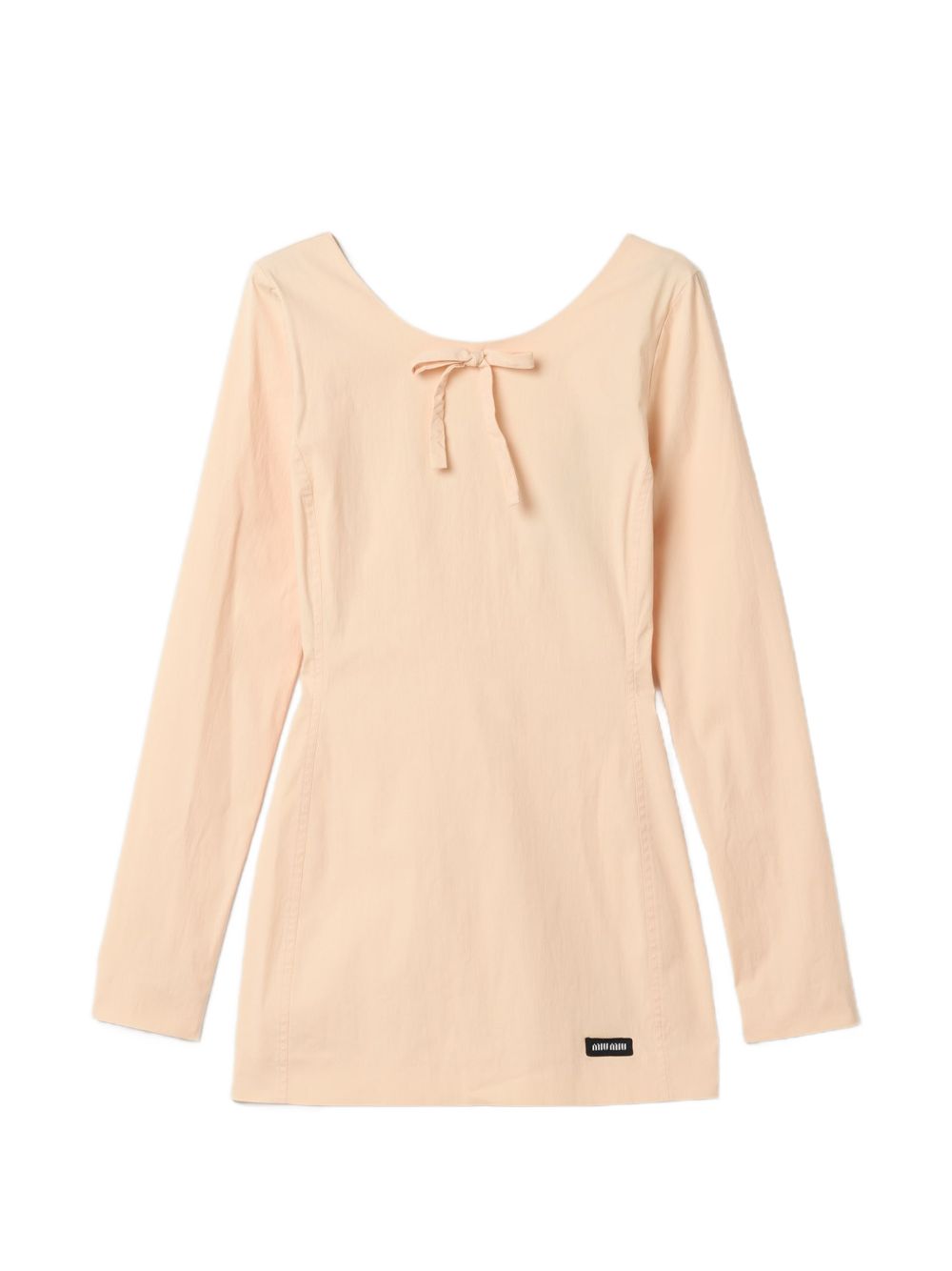 Miu Miu stretch-poplin mini dress with bow detail in pale cream, FARFETCH autumn winter 2026